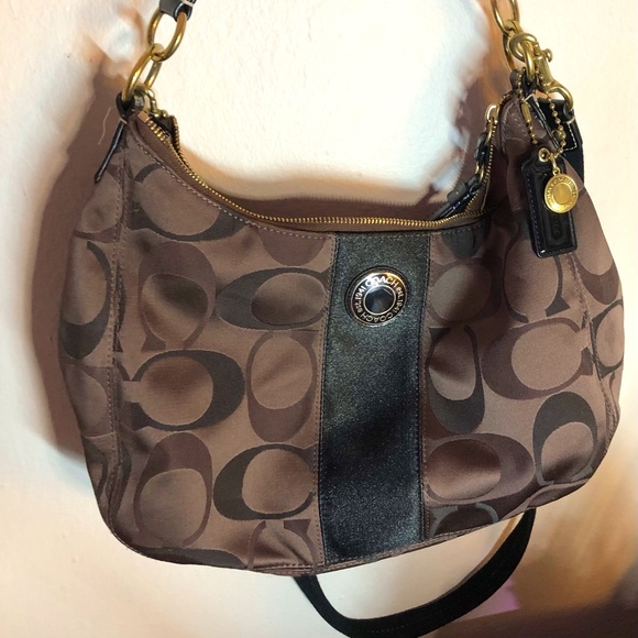 Brown Retro Coach Crossbody Bag + Purse - Picture 1 of 4